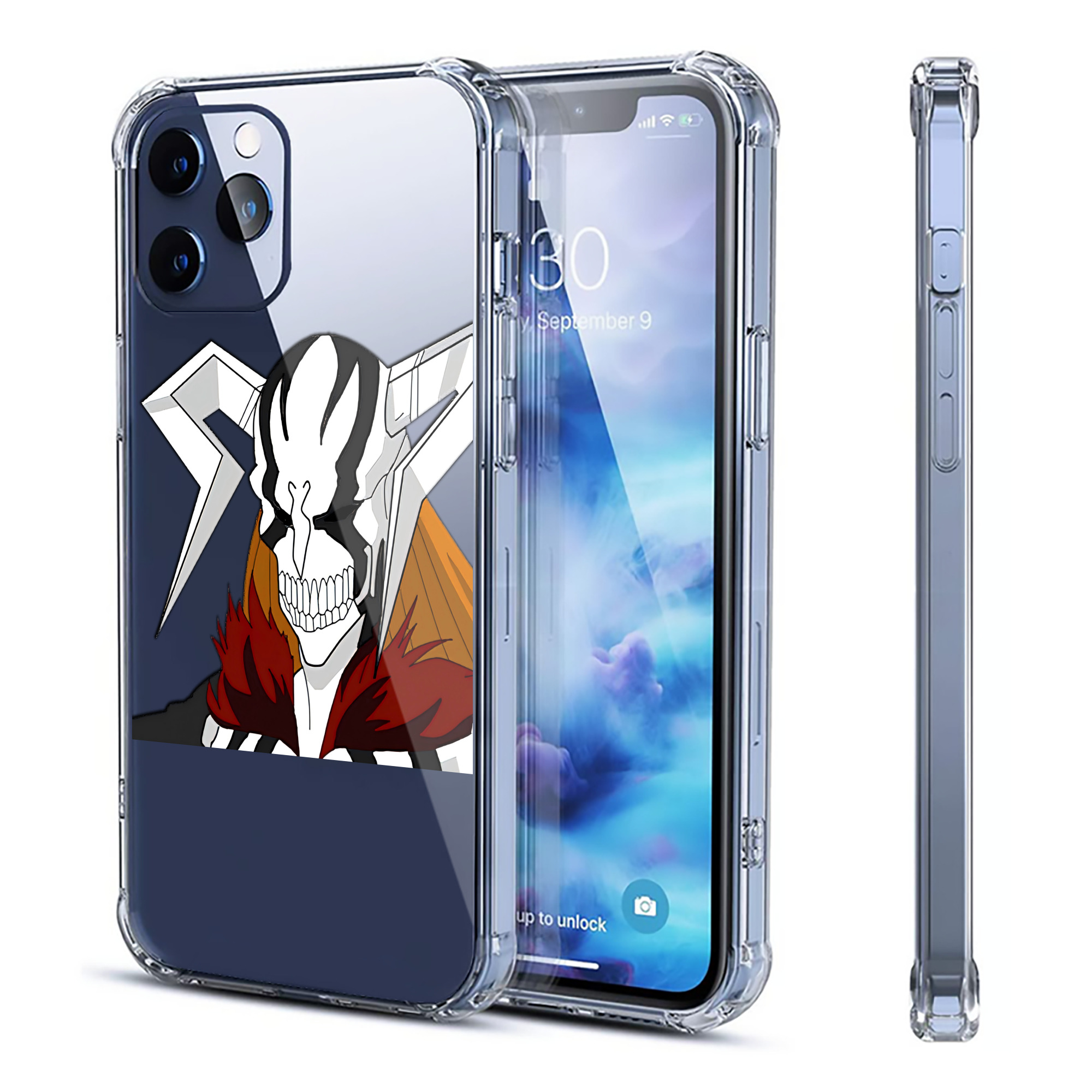 ブリーチ 黒崎一護（くろさき いちご）BLEACH Kurosaki Ichigo 【iPhone 12シリーズ対応】透明スマホケース（クリアソフトケース）